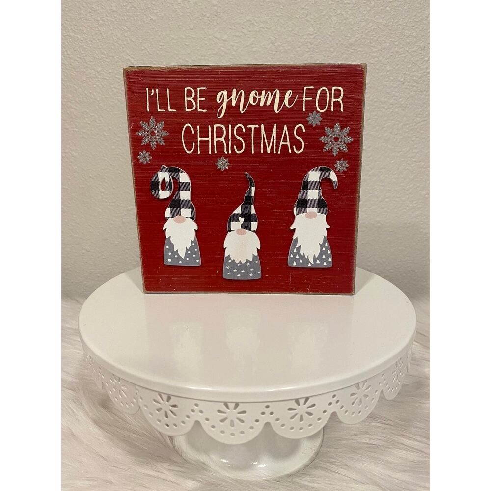 Holiday Farmhouse CGnome Wood Sign